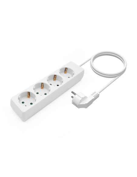 BASE MULTIPLE AISENS 4 TOMAS SIN INTERRUPTOR CON CABLE 3x1.5MM2 BLANCO 1.4M