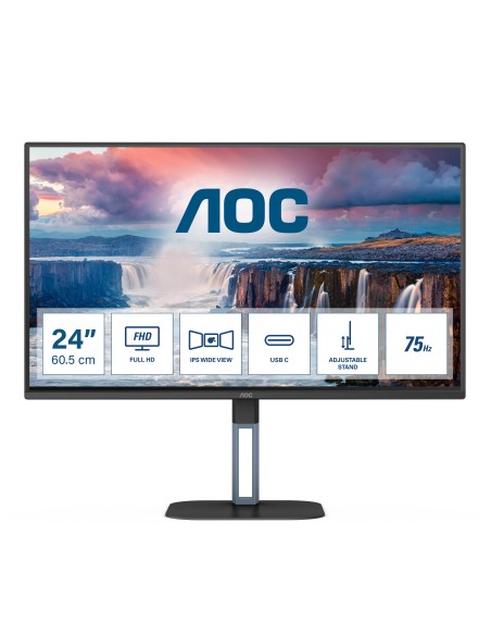 AOC 24V5C BK 23.8" Full HD 75Hz LED IPS 4ms Curvo Negro