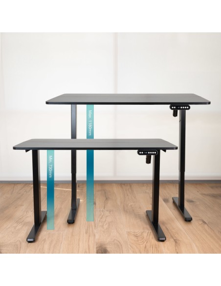 Tooq TQESSD22-BK Mesa Origami Eléctrica Negra