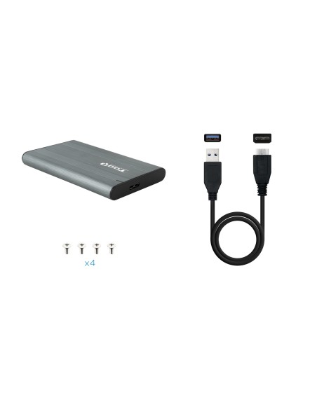 Tooq Caja externa 2,5" SATA USB3.1 Gen1 Gris