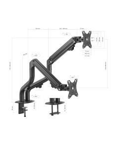 SOPORTE TV MON AISENS 17-32  3 PIVOTES 2 BRAZOS