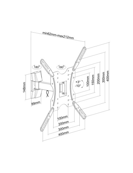 AISENS Soporte ECO giratorio, inclinable para monitor TV 30k