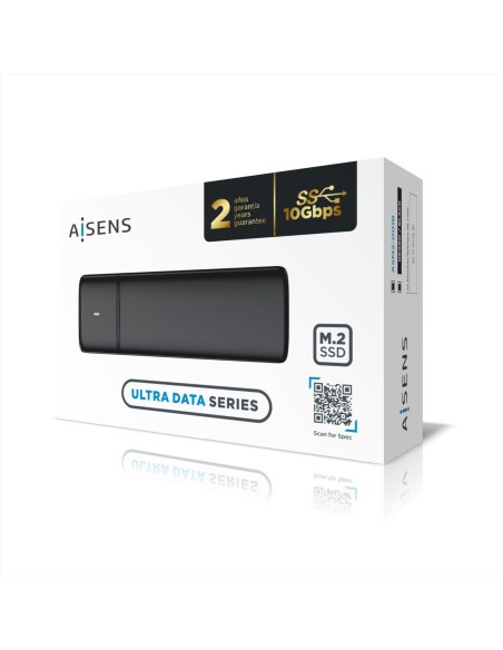 CAJA EXTERNA SSD M.2 USB 3.2 SATA AISENS NEGRO