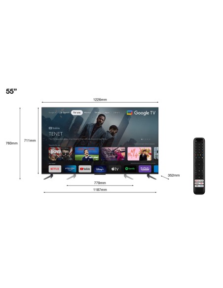 TCL 55C649 TV 55" 4K QLED STVAnd USB 3XHDMI