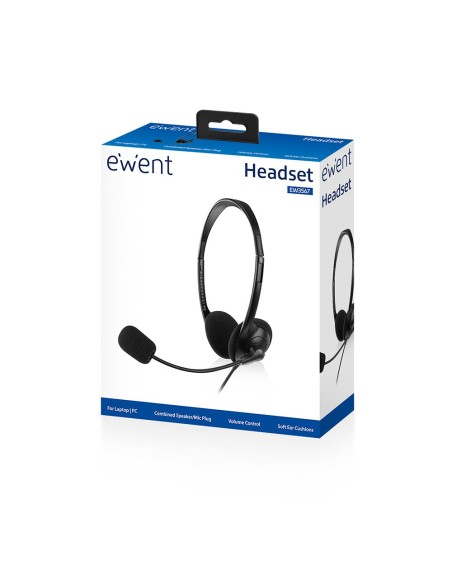 Ewent EW3567 auricular y casco Auriculares Diadema Conector de 3,5 mm Negro
