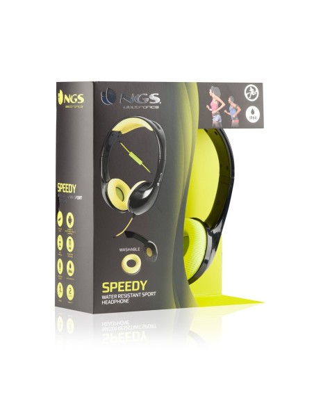 NGS Speedy auriculares para móvil Binaural Diadema Negro, Amarillo