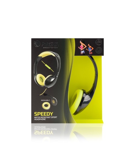 NGS Speedy auriculares para móvil Binaural Diadema Negro, Amarillo