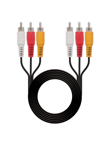 NANOCABLE CABLE AUDIO VIDEO, 3XRCA M-3XRCA M, 1.8 M (10.24.0802)