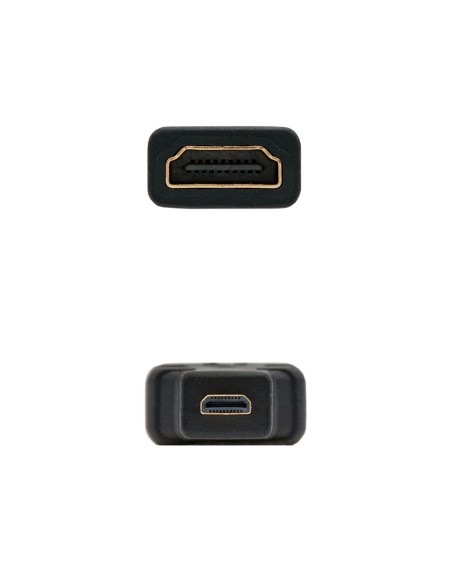 Nanocable 10.15.1206 HDMI Micro HDMI Negro adaptador de cable