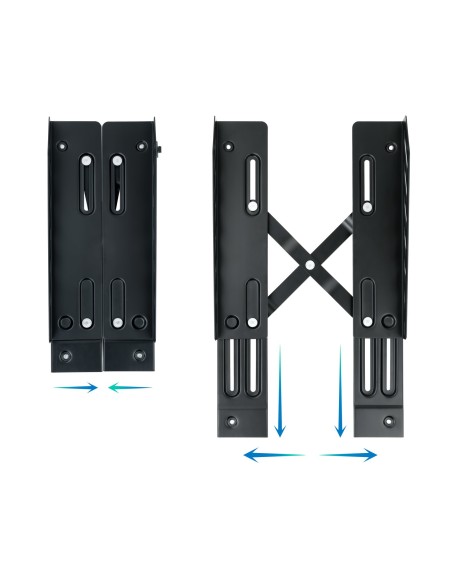 TooQ Soporte metálico para CPU de suelo con ruedas