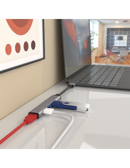 Aisens HUB USB 3.0 tipo A M-4xtipo A H gris 10cm