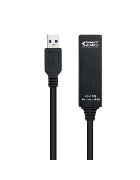 Nanocable Cable USB 3.0 prolongador con amplificador, tipo A M-A H, 15m