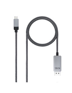 Nanocable 10.15.5002 adaptador de cable de vídeo 1,8 m USB Tipo C DisplayPort Aluminio, Negro