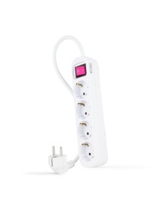 Nanocable Regleta de enchufes de 4 tomas con interruptor, 1.4 metros Blanca