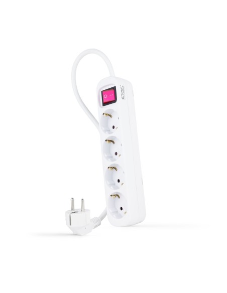 Nanocable Regleta de enchufes de 4 tomas con interruptor, 1.4 metros Blanca