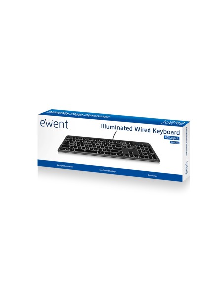 Ewent EW3269 teclado USB QWERTY Español Negro