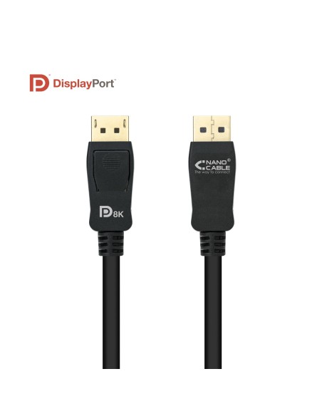 Nanocable Cable DISPLAYPORT 1.4 CERTIFICADO VESA, DP M – DP M, Negro, 0.5 m