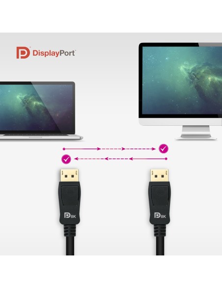 Nanocable Cable DISPLAYPORT 1.4 CERTIFICADO VESA, DP M – DP M, Negro, 0.5 m