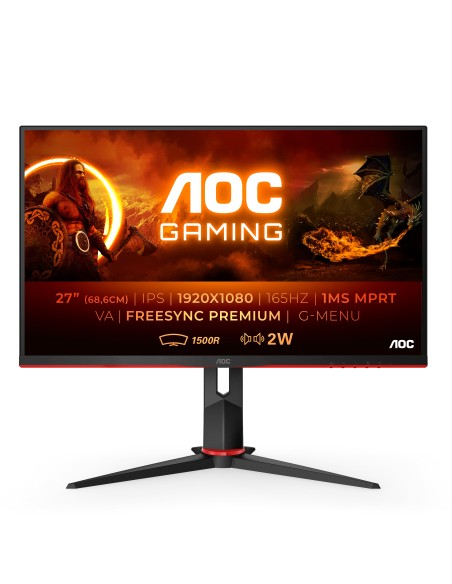 AOC C27G2AE BK LED display 68,6 cm (27") 1920 x 1080 Pixeles Full HD Negro, Rojo