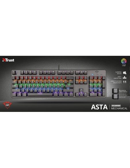 Trust GXT 865 Asta teclado USB Español Negro