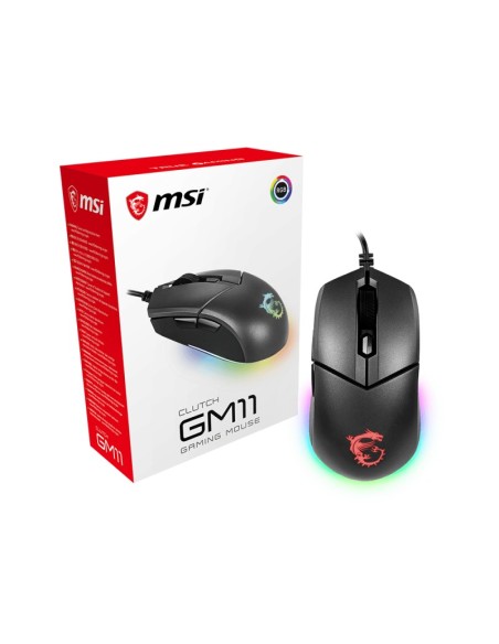MSI Clutch GM11 ratón Ambidextro USB tipo A Óptico 5000 DPI