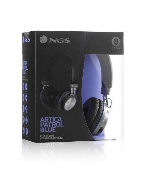 NGS Artica Patrol Blue auriculares para móvil Binaural Diadema Negro, Azul