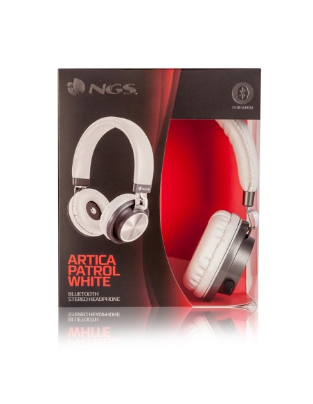 NGS Artica Patrol White auriculares para móvil Binaural Diadema Gris, Blanco