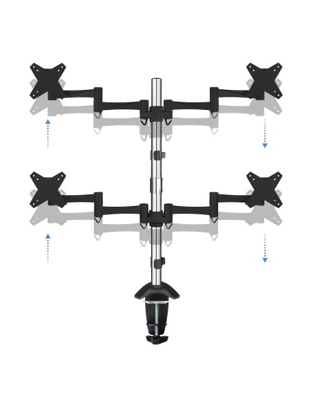 TooQ SOPORTE DE MESA GIRATORIO E INCLINABLE PARA MONITOR   TV LCD, PLASMA (3 PIVOTES, 4 BRAZOS) DE 13-23, NEGRO