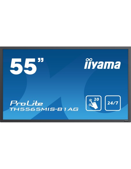 iiyama ProLite TH5565MIS-B1AG Pantalla plana para señalización digital 139,7 cm (55") LED Full HD Negro Pantalla táctil