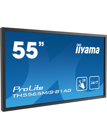 iiyama ProLite TH5565MIS-B1AG Pantalla plana para señalización digital 139,7 cm (55") LED Full HD Negro Pantalla táctil