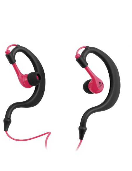 NGS Triton Auriculares gancho de oreja Conector de 3,5 mm Negro, Rosa
