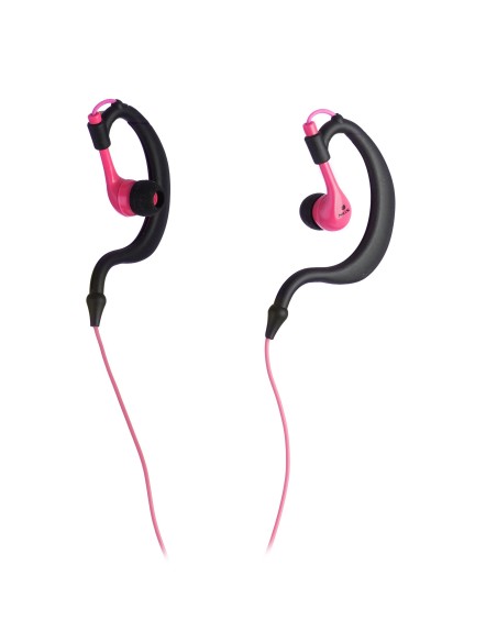 NGS Triton Auriculares gancho de oreja Conector de 3,5 mm Negro, Rosa