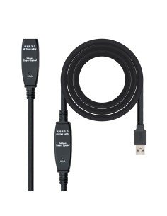 Nanocable Cable USB 3.0 prolongador con amplificador, tipo A M-A H, 10m