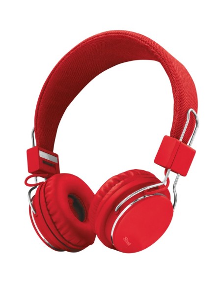 Trust Ziva Auriculares Diadema Conector de 3,5 mm Cromo, Rojo