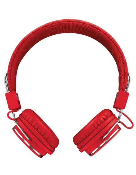 Trust Ziva Auriculares Diadema Conector de 3,5 mm Cromo, Rojo