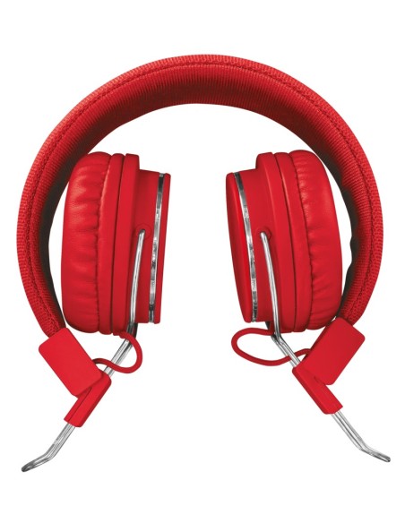 Trust Ziva Auriculares Diadema Conector de 3,5 mm Cromo, Rojo