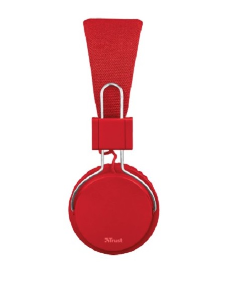 Trust Ziva Auriculares Diadema Conector de 3,5 mm Cromo, Rojo