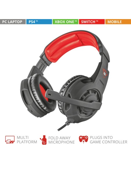 Trust GXT 4310 Jaww Auriculares Diadema Negro, Rojo