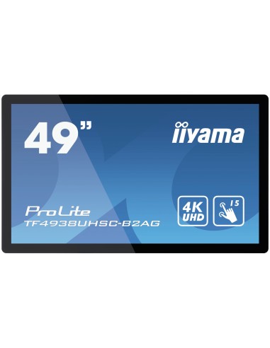 iiyama TF4938UHSC-B2AG pantalla de señalización Panel plano interactivo 123,2 cm (48.5") IPS 4K Ultra HD Negro Pantalla táctil