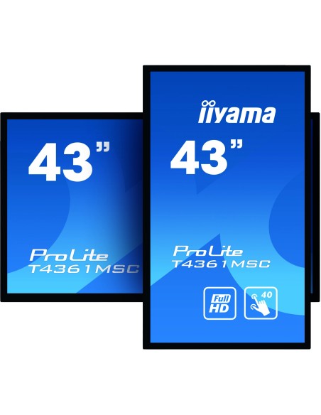 iiyama ProLite T4361MSC-B1 monitor pantalla táctil 109,2 cm (43") 1920 x 1080 Pixeles Multi-touch Multi-usuario Negro