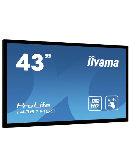 iiyama ProLite T4361MSC-B1 monitor pantalla táctil 109,2 cm (43") 1920 x 1080 Pixeles Multi-touch Multi-usuario Negro