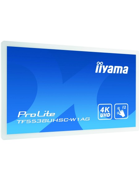 iiyama ProLite TF5538UHSC-W2AG monitor pantalla táctil 139,7 cm (55") 3840 x 2160 Pixeles Multi-touch Multi-usuario Blanco