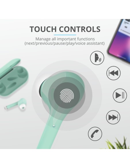 Trust Nika Auriculares Dentro de oído Bluetooth Turquesa