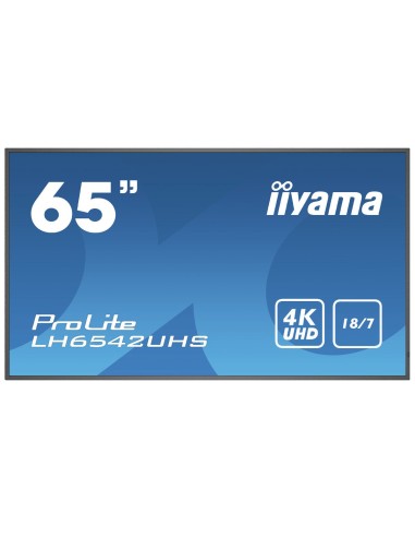 iiyama LH6542UHS-B1 pantalla de señalización Pantalla plana para señalización digital 163,8 cm (64.5") IPS 4K Ultra HD Negro