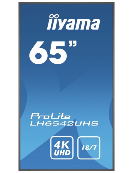 iiyama LH6542UHS-B1 pantalla de señalización Pantalla plana para señalización digital 163,8 cm (64.5") IPS 4K Ultra HD Negro