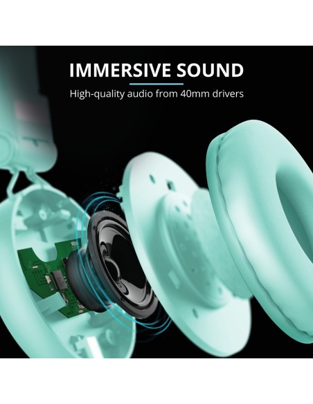 Trust 23912 auricular y casco Auriculares Diadema Conector de 3,5 mm MicroUSB Bluetooth Turquesa