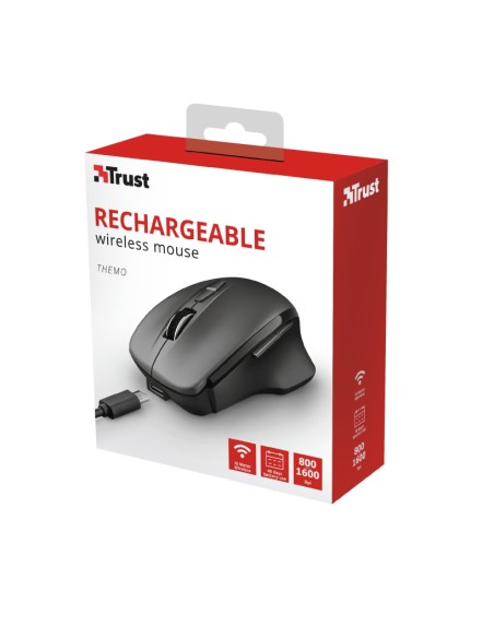 Trust Themo ratón mano derecha RF inalámbrico Óptico 1600 DPI