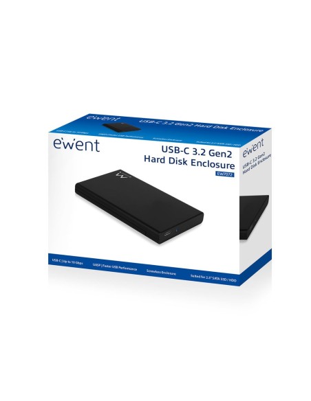 Ewent EW7072 caja para disco duro externo Carcasa de disco duro SSD Negro 2.5"