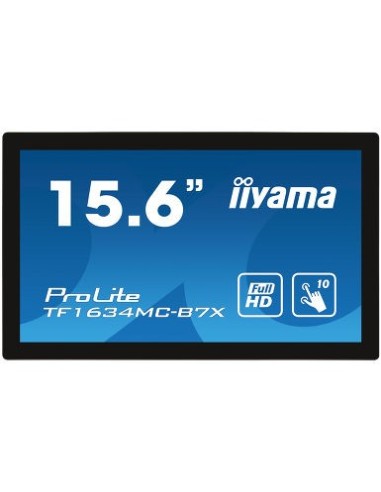 iiyama ProLite TF1634MC-B7X monitor pantalla táctil 39,6 cm (15.6") 1920 x 1080 Pixeles Multi-touch Multi-usuario Negro