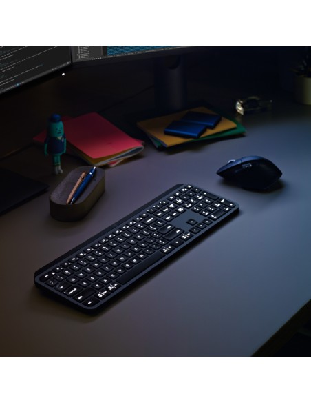 Logitech MX Keys Advanced Wireless Illuminated Keyboard teclado RF Wireless + Bluetooth QWERTY Inglés Grafito
